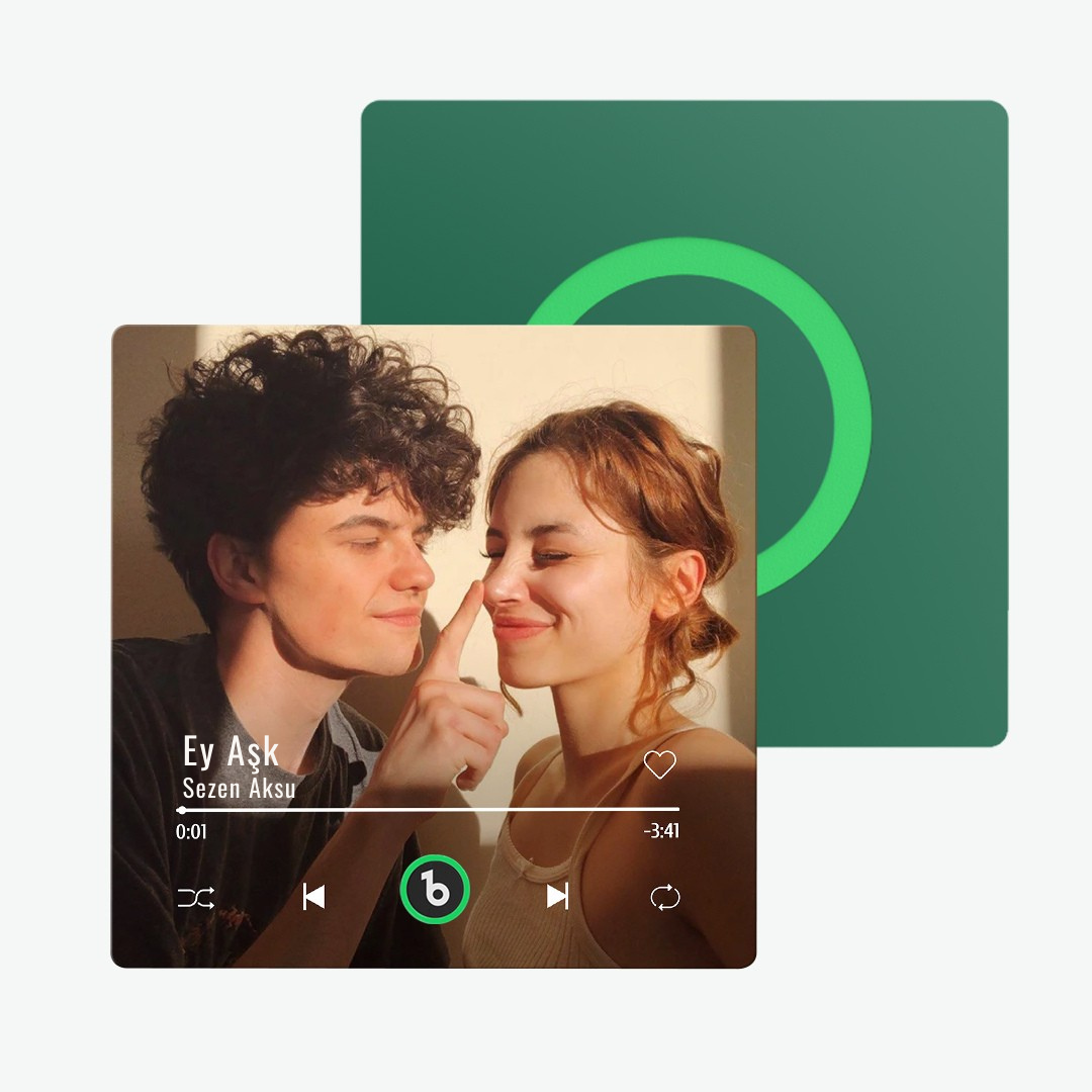 Kalp Tonu™ Renkli Kişiselleştirilebilir Müzik Magnet