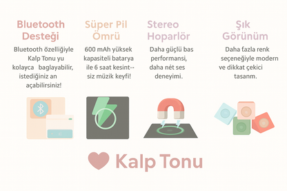 Kalp Tonu™ Renkli Kişiselleştirilebilir Müzik Magnet